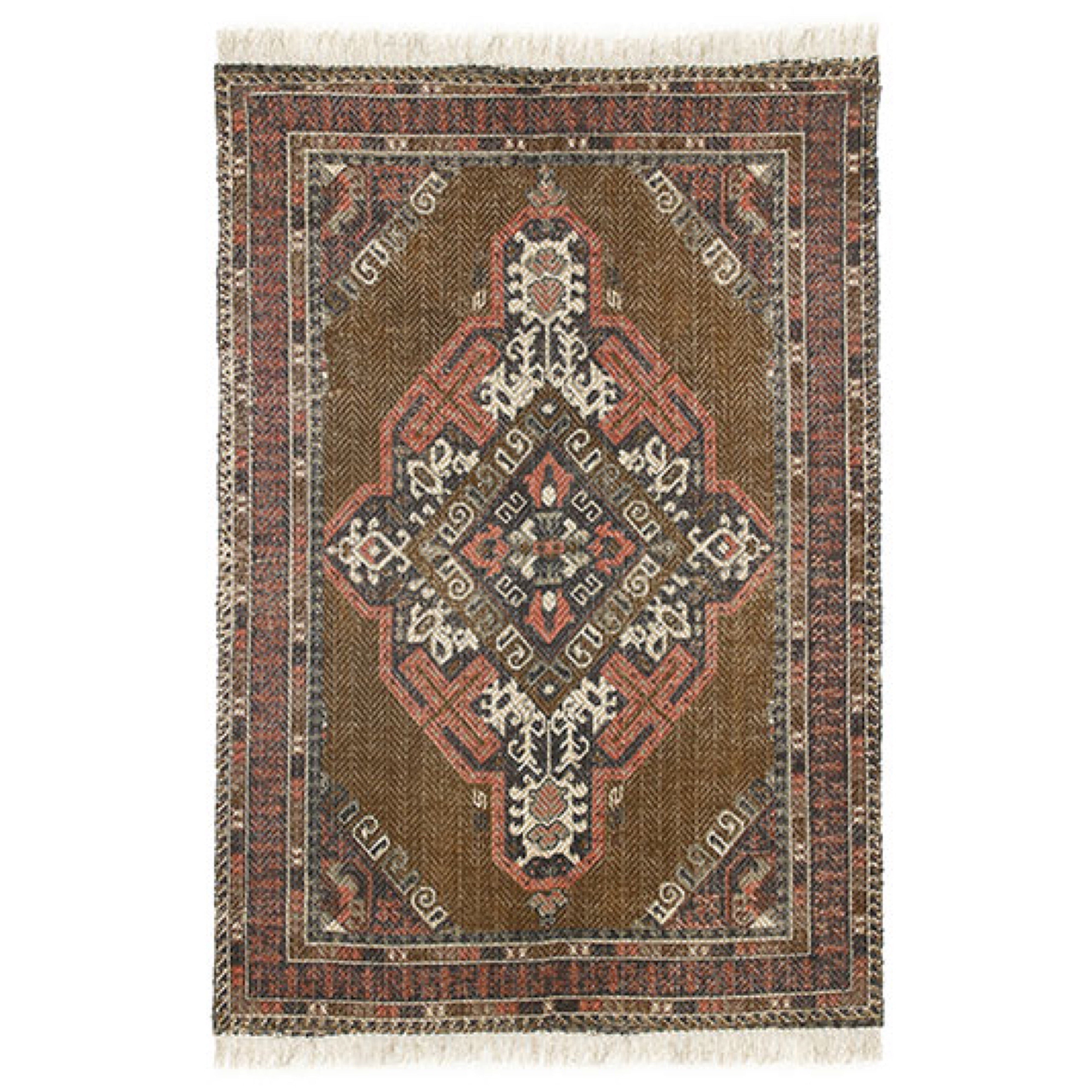 PRINTED STONE WASHED COTTON RUG