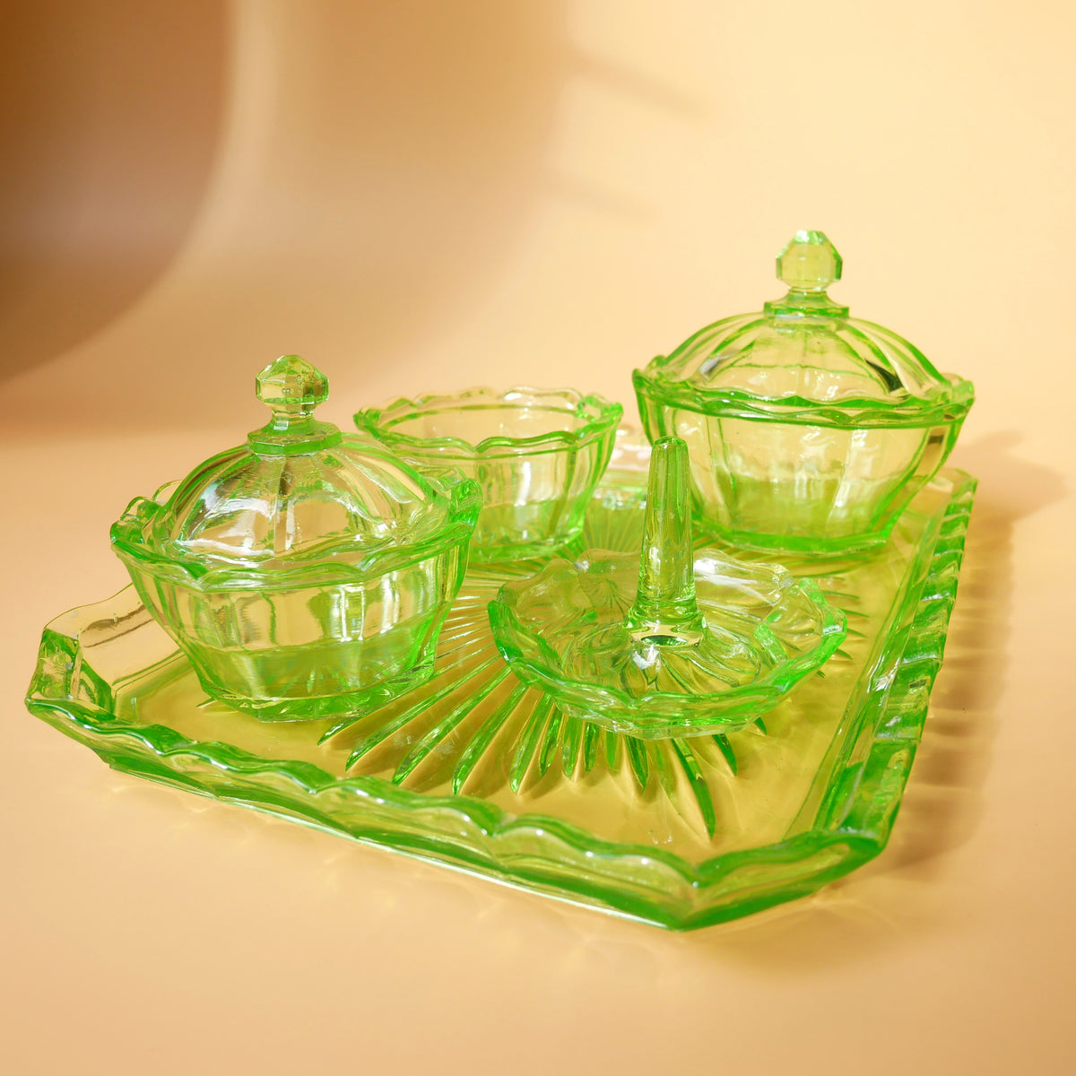slim fit dress slacks 5 PIECE GREEN GLASS DRESSING TABLE SET – NUWE ROAM