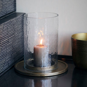 HAMMERED GLASS CANDLE STAND