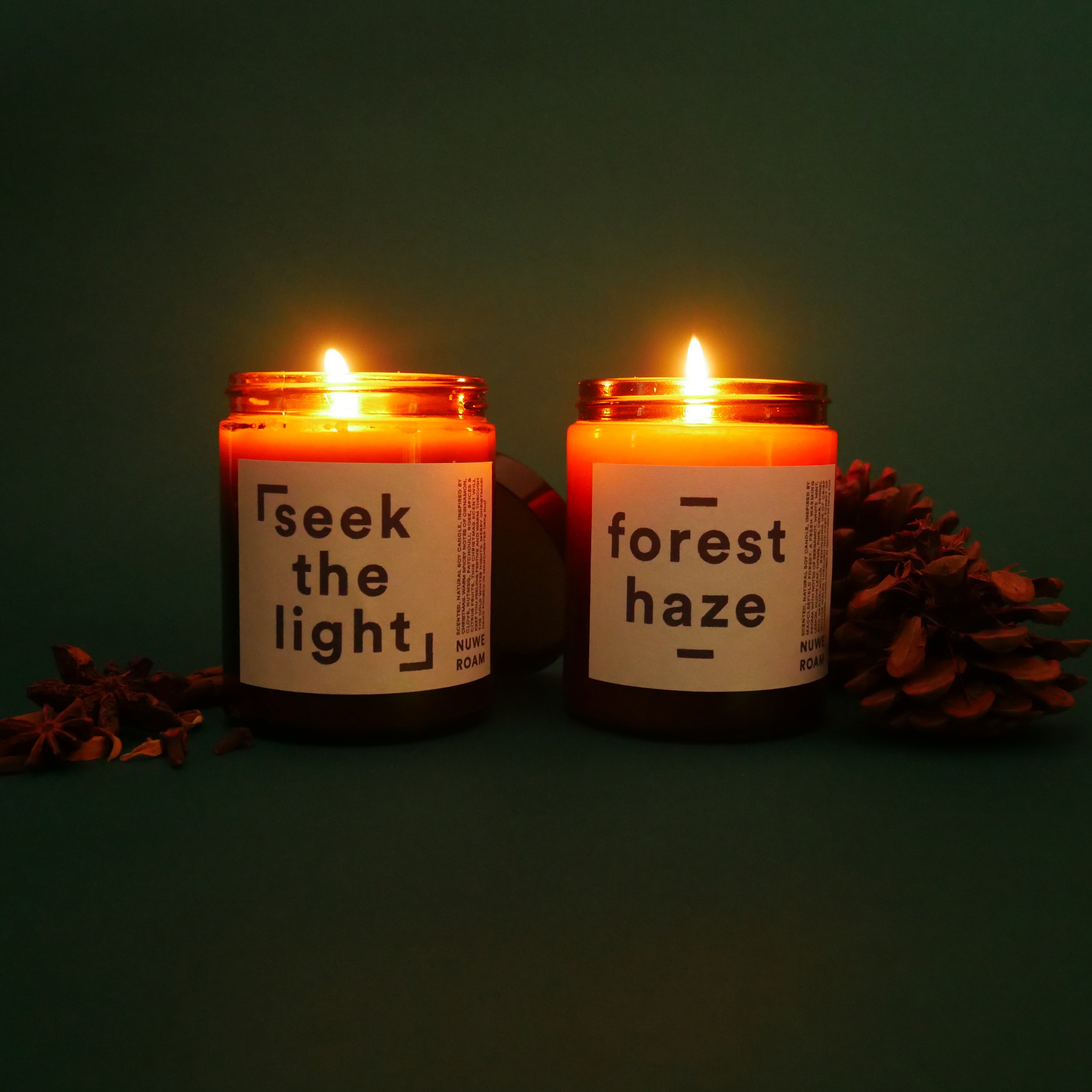 'SEEK THE LIGHT' CINNAMON & ORANGE SCENTED CANDLE