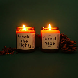 'SEEK THE LIGHT' CINNAMON & ORANGE SCENTED CANDLE