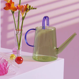 GREEN GLASS WATERING CAN