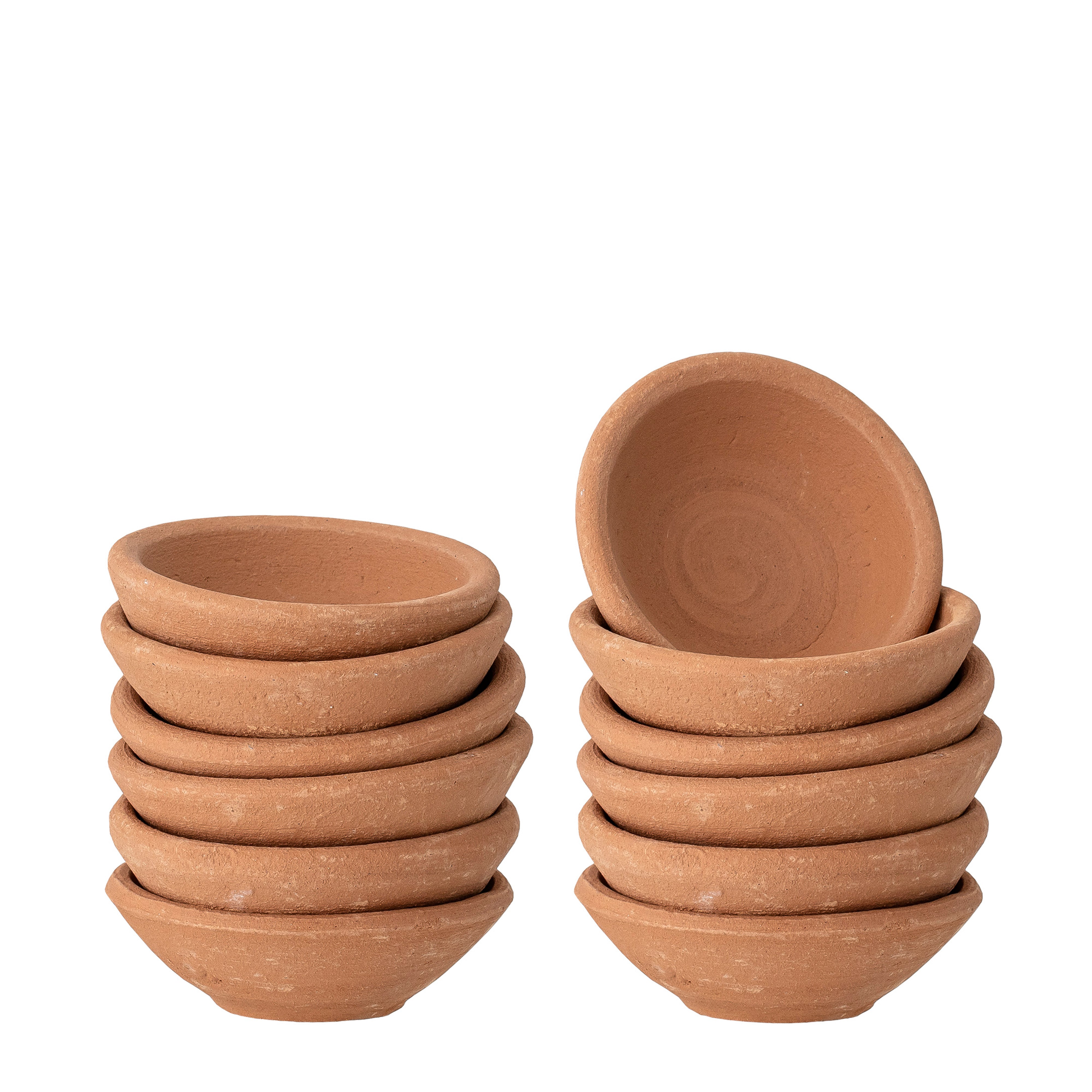 SET OF 12 SMALL TERRACOTTA BOWLS