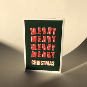 'MERRY MERRY MERRY' CHRISTMAS CARD