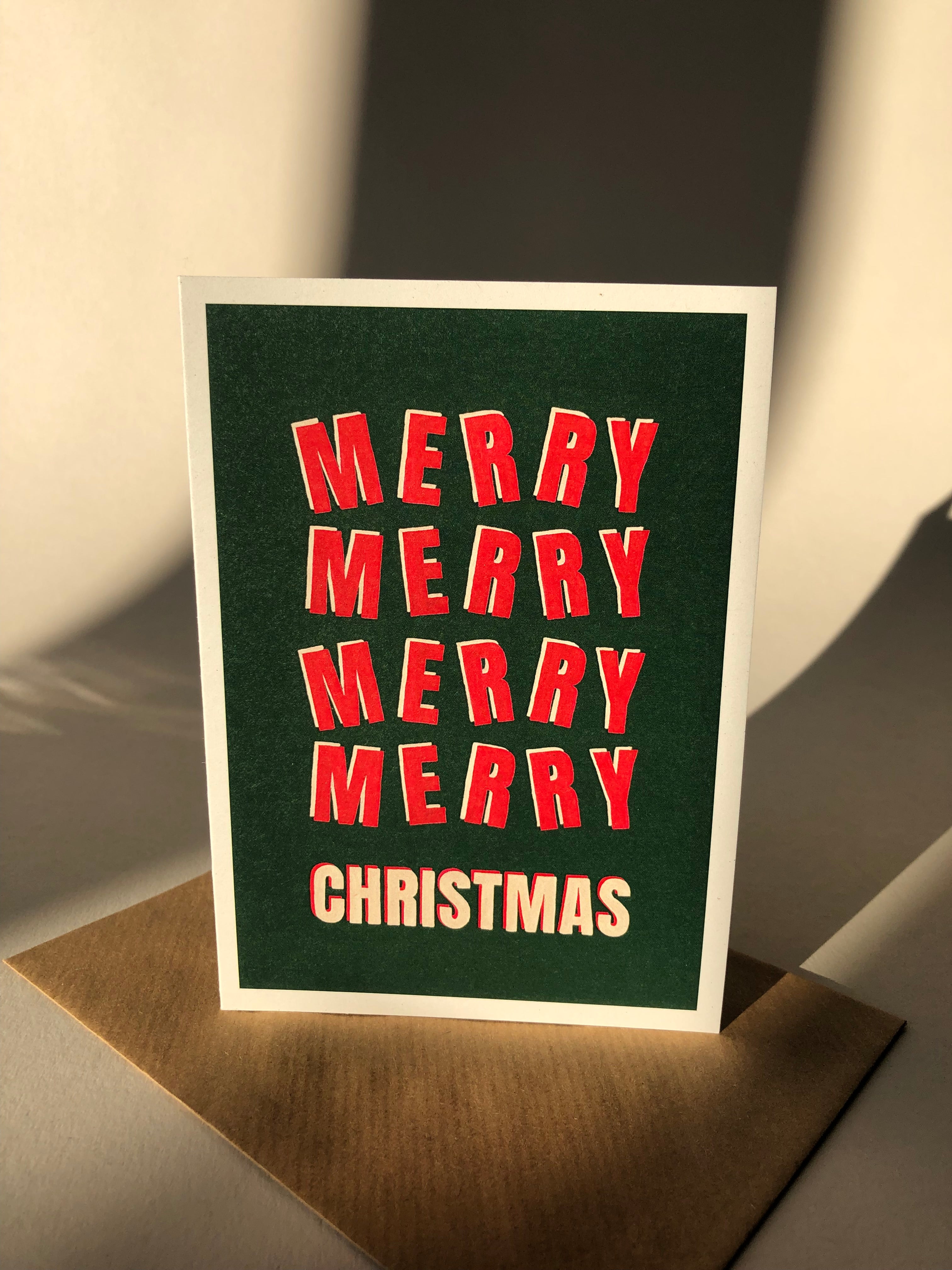'MERRY MERRY MERRY' CHRISTMAS CARD