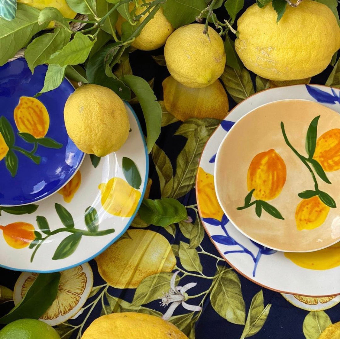 SET OF 4 LEMON PLATES