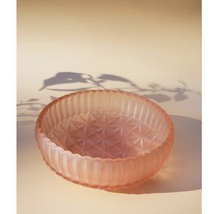 ART DECO LIGHT PINK FROSTED BOWL