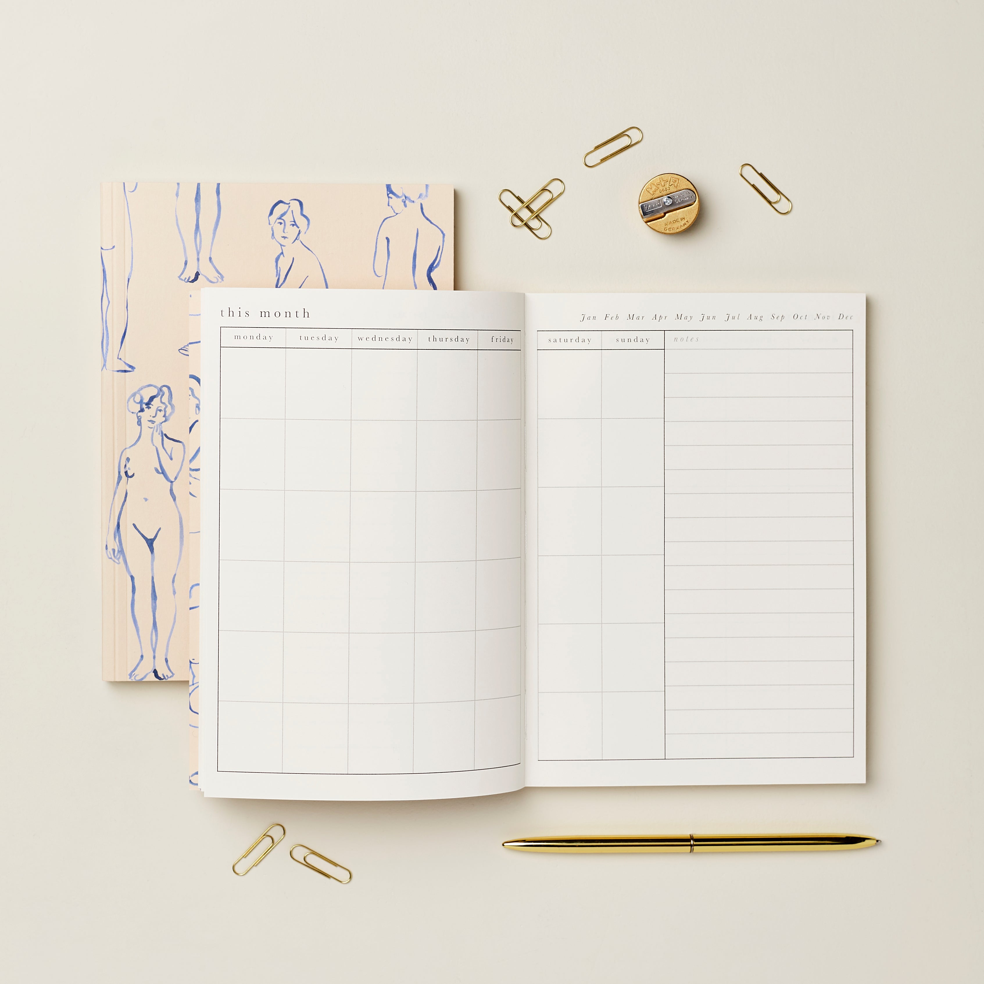 BLUE NUDES WEEKLY PLANNER