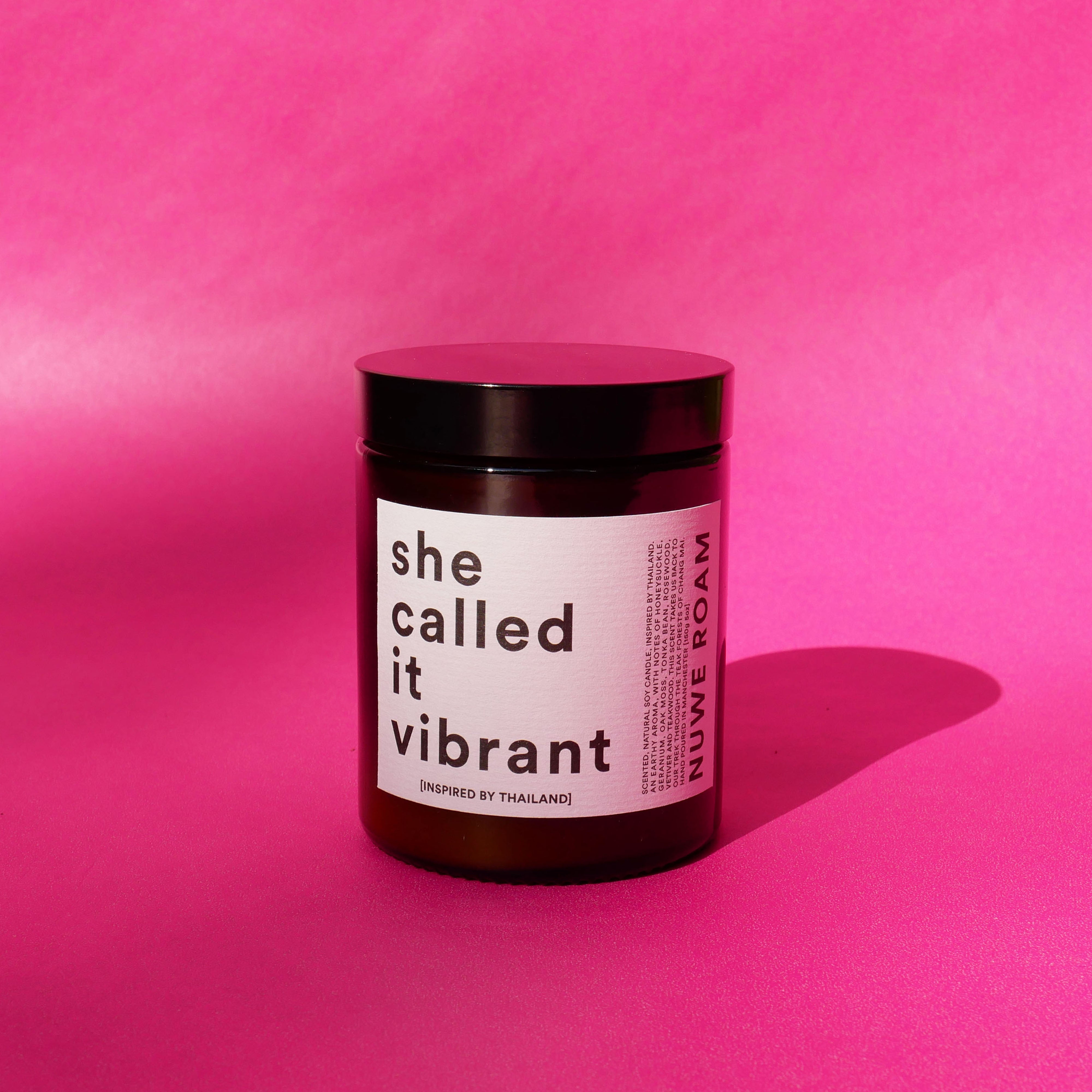 'SHE CALLED IT VIBRANT' TEAKWOOD SCENTED CANDLE