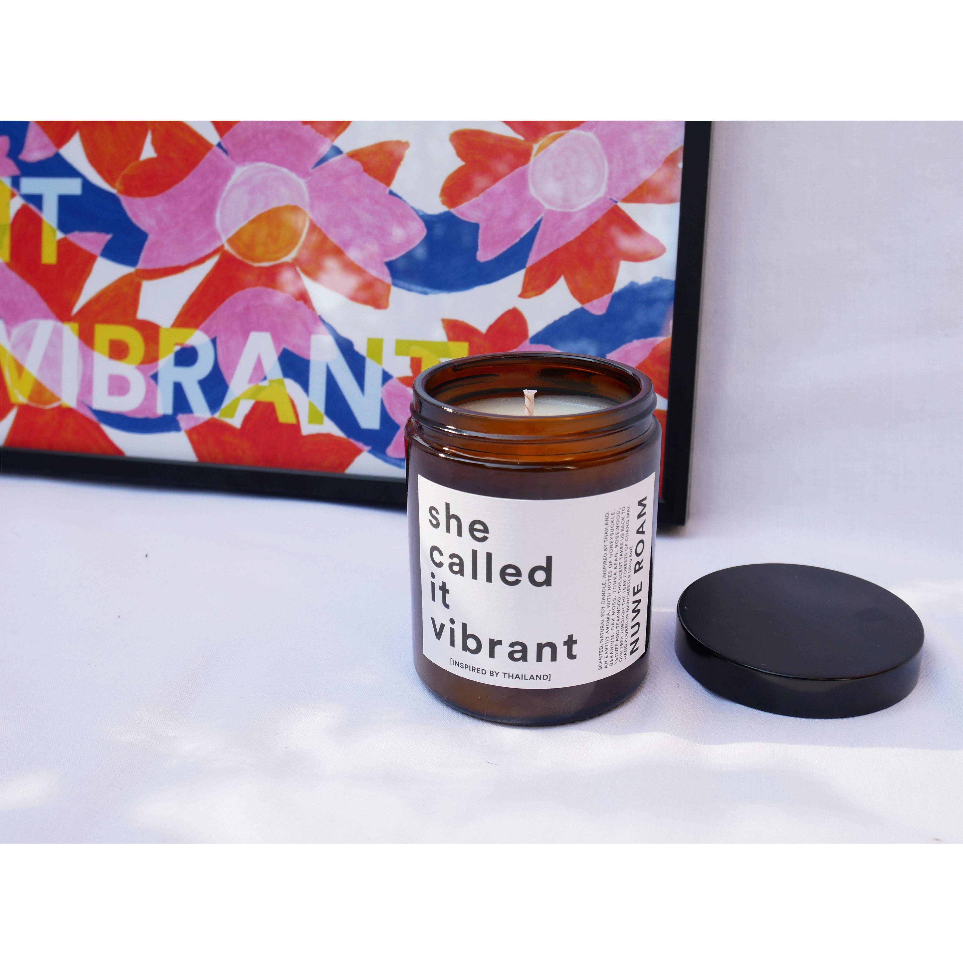 'SHE CALLED IT VIBRANT' TEAKWOOD SCENTED CANDLE