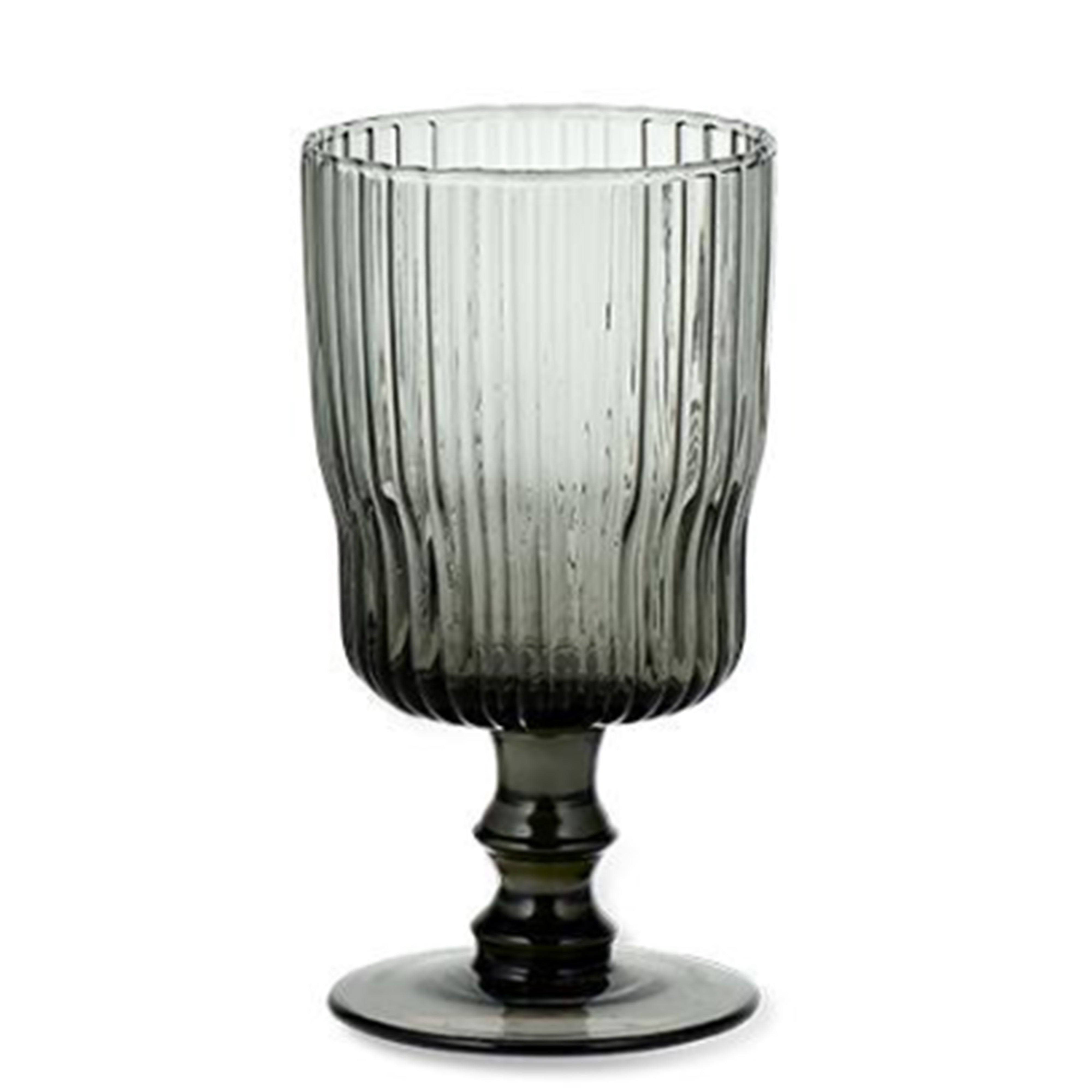 FALI RIBBED SMOKE WINE GLASS