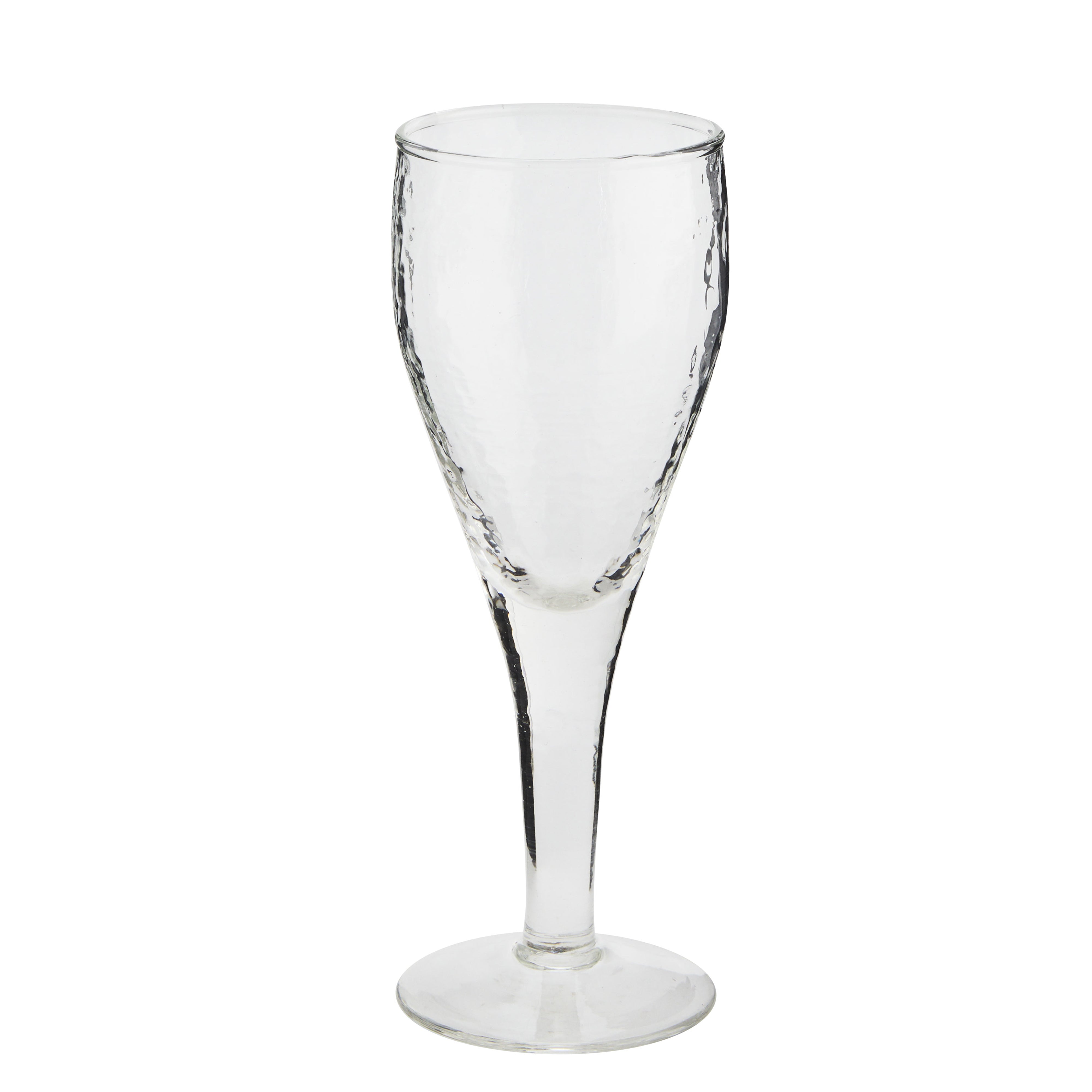 SET OF 2 HAMMERED WHITE WINE GLASSES