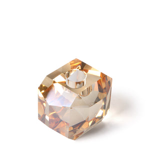 CRYSTAL GLASS AMBER CANDLE HOLDER