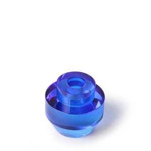CRYSTAL GLASS COBALT CANDLE HOLDER