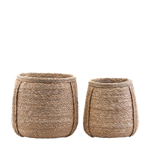 SET OF TWO SEAGRASS PLANT BASKETS