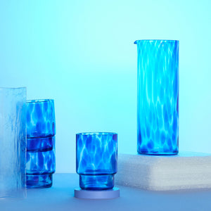 SET OF 4 BLUE TORTOISE DRINKING GLASSES