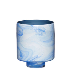 BLUE MARBLED VASE