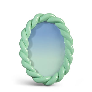 MINT OVAL BRAID PHOTO FRAME