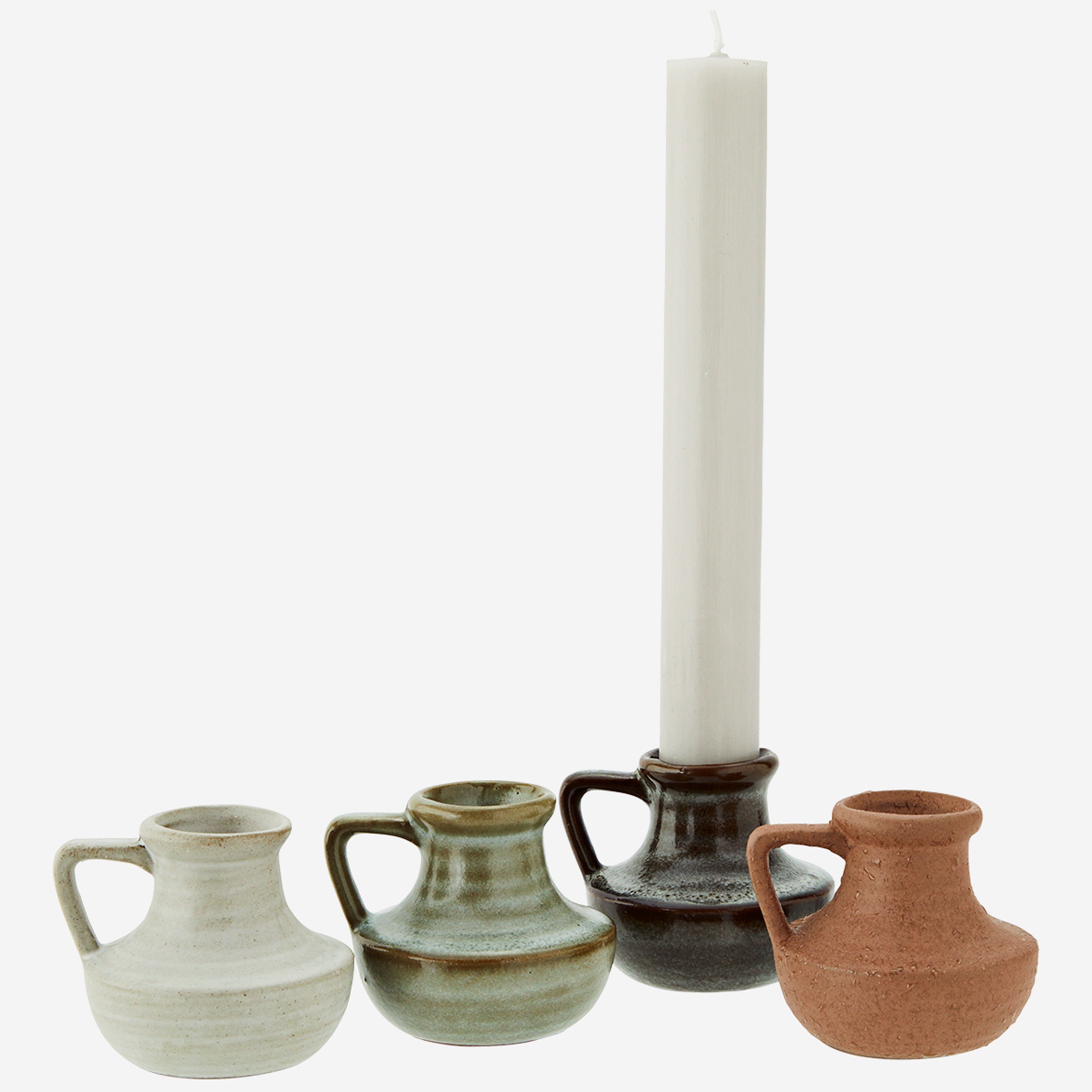 SET OF 4 SMALL STONEWARE VASES