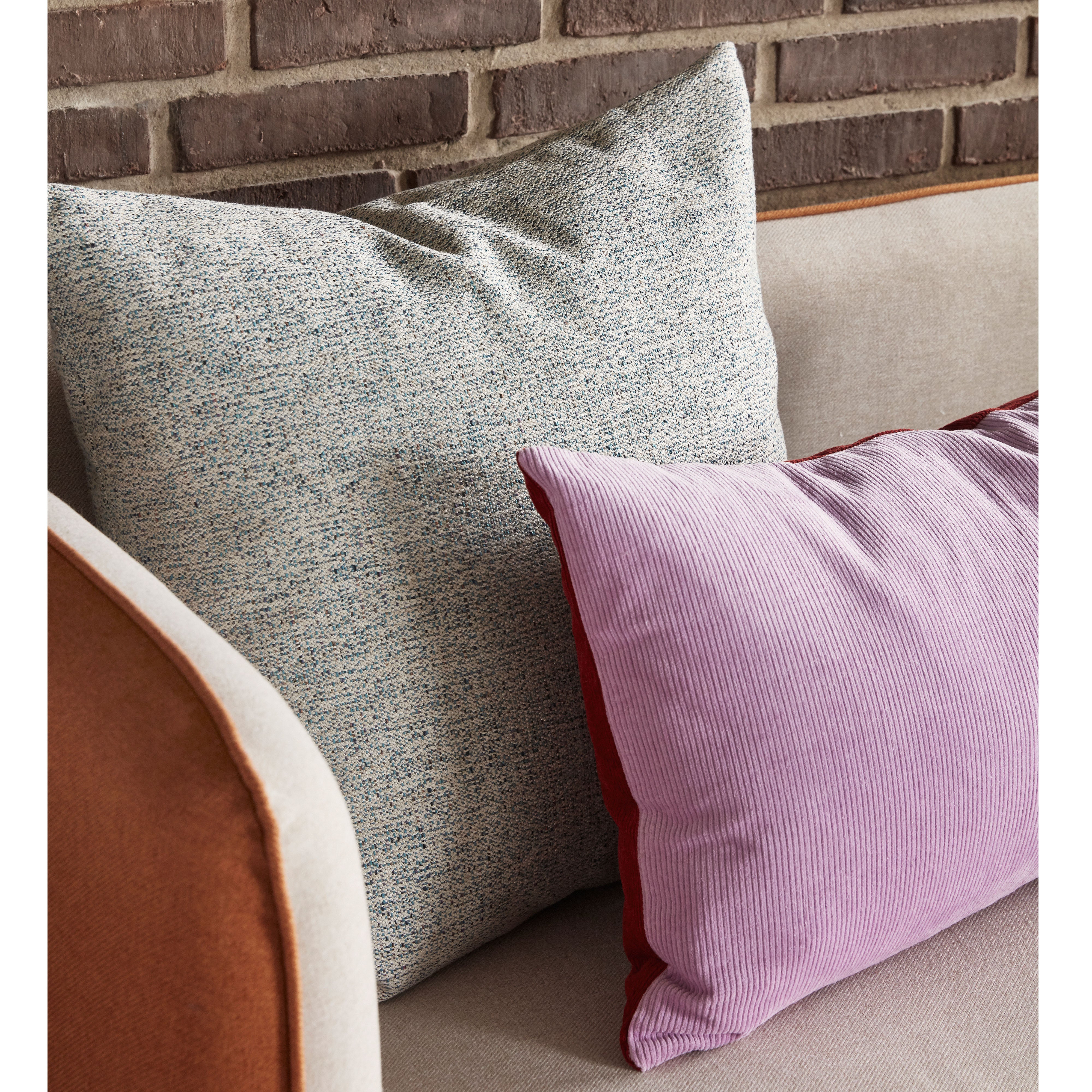 CONTRAST COLOUR CORDUROY CUSHION