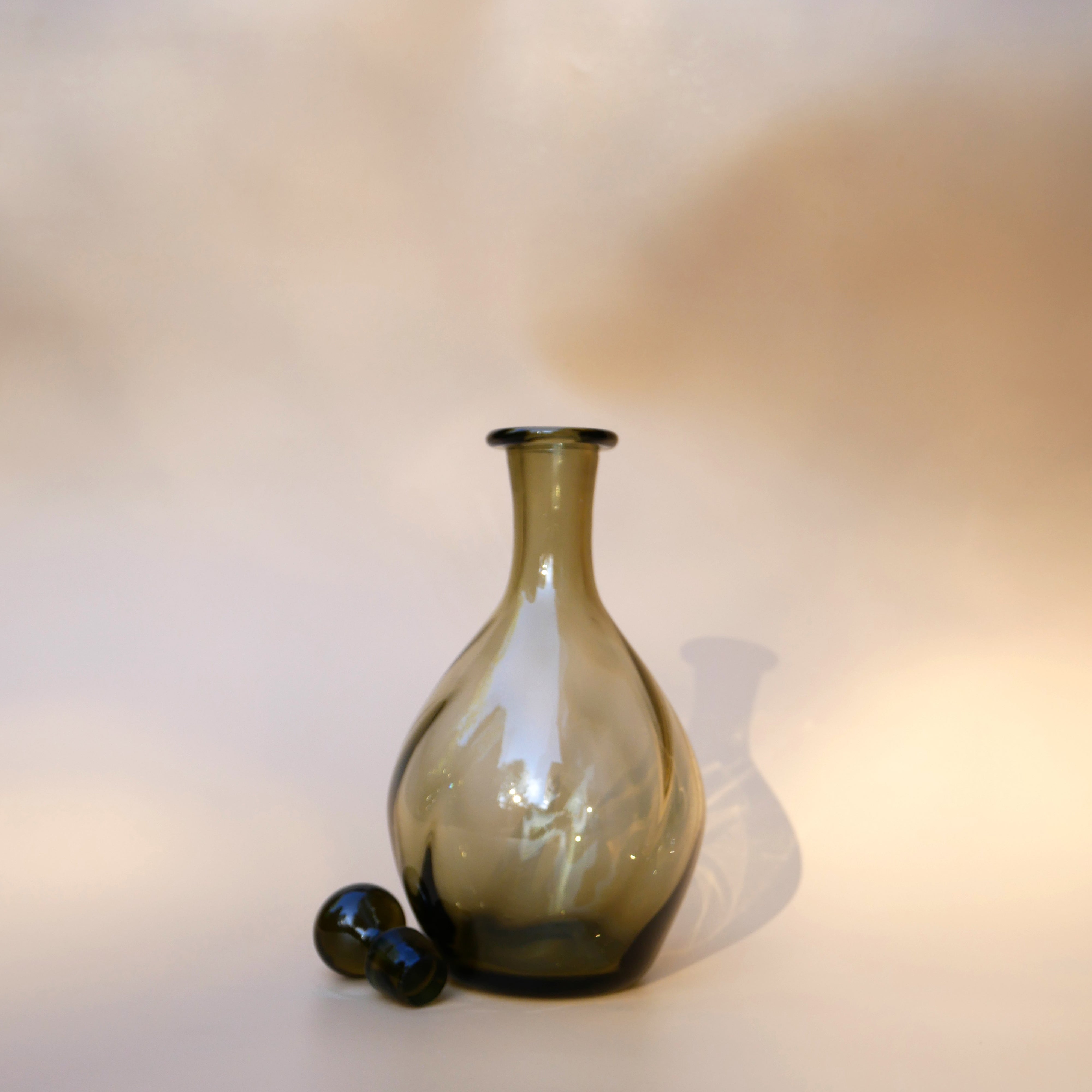 VINTAGE SMOKED GLASS DECANTER