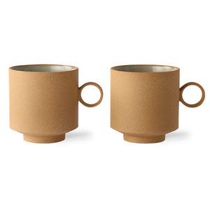 SET OF 2 STONEWARE COFFEE MUGS