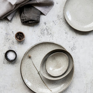 'LAKE' SPECKLED GREY DINNER PLATE
