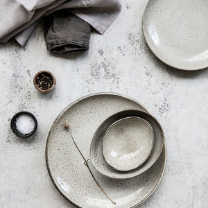 'LAKE' SPECKLED GREY LUNCH PLATE