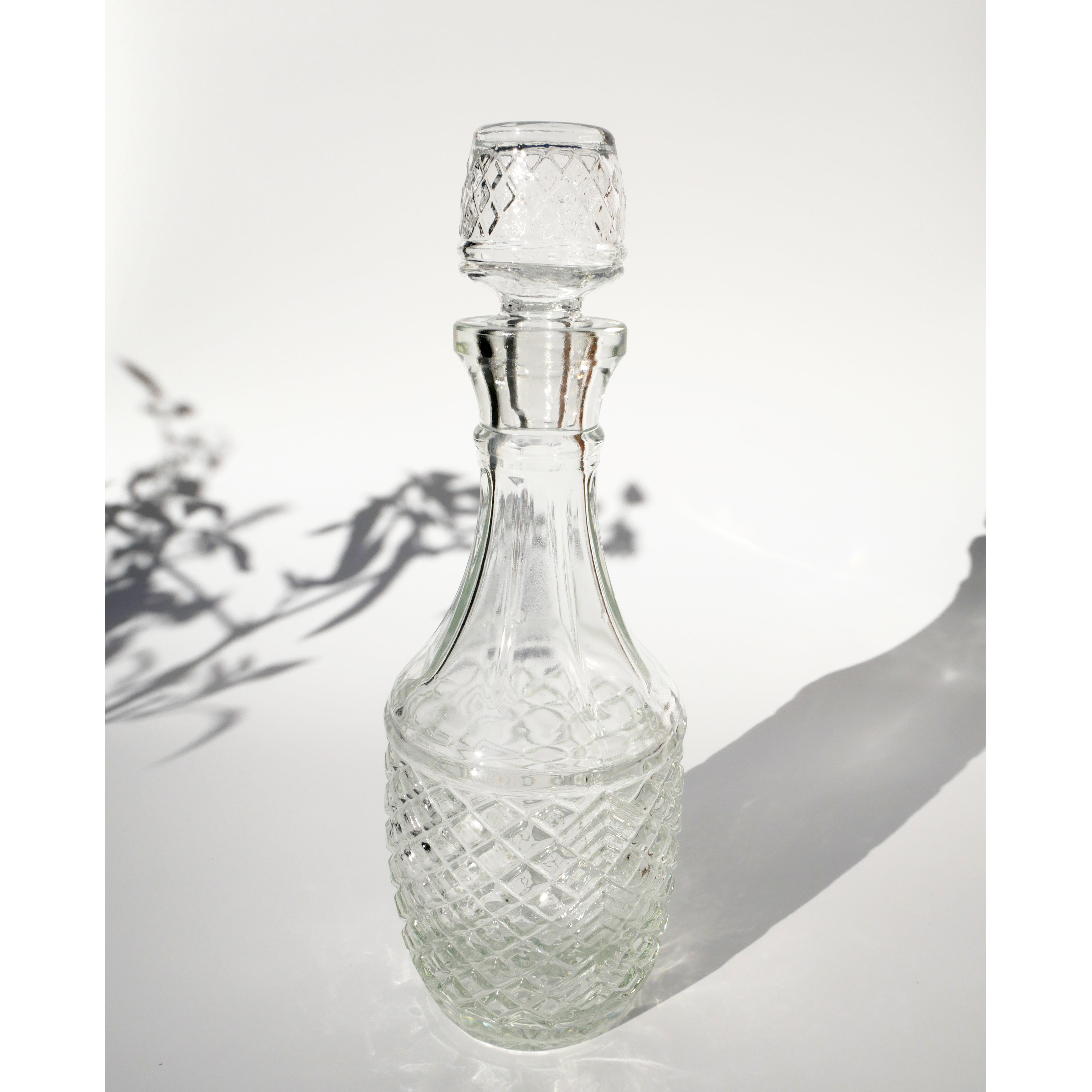 ART DECO PRESSED GLASS DECANTER