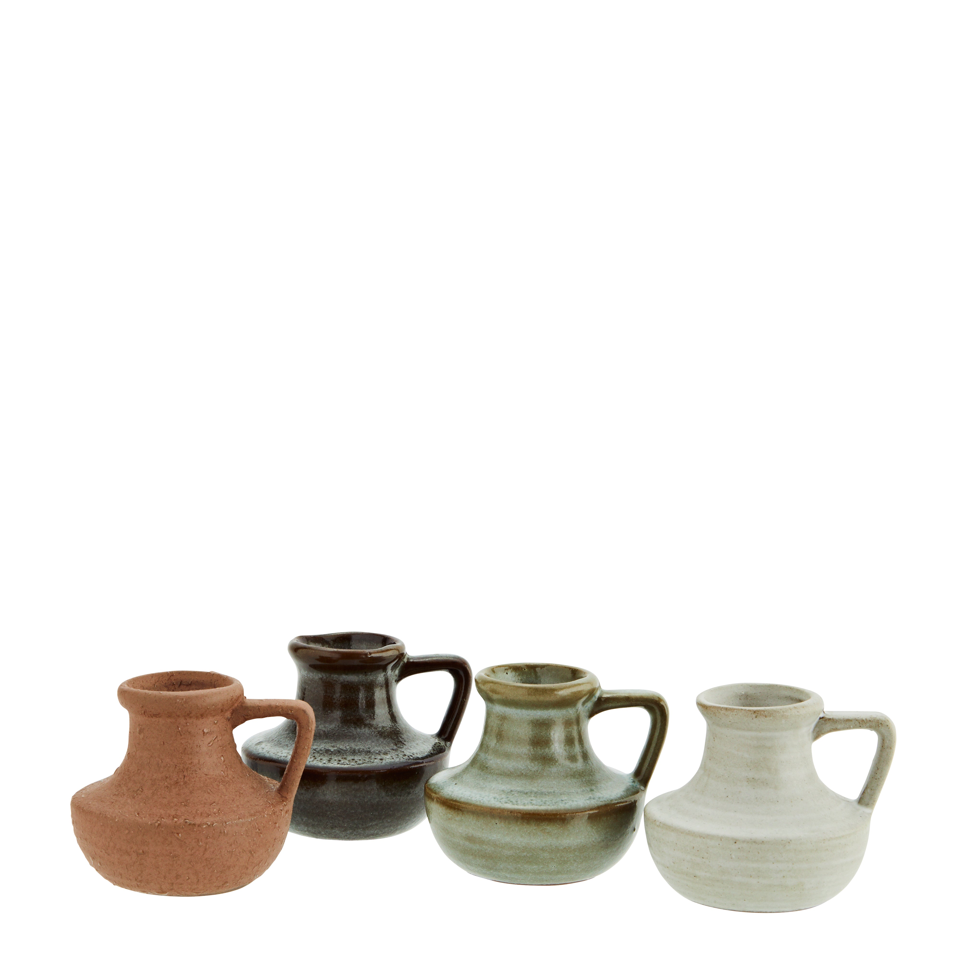 SET OF 4 SMALL STONEWARE VASES