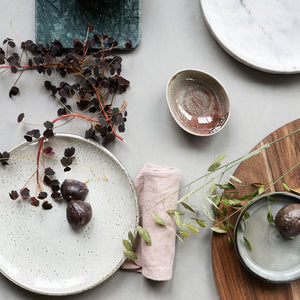 'LAKE' SPECKLED GREY LUNCH PLATE