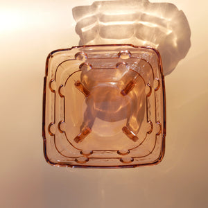 VINTAGE PINK STÖLZLE ART DECO GLASS BOWL