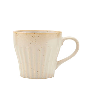 SPECKLED RIBBED CREAM MUG