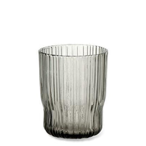 FALI RIBBED SMOKE GLASS TUMBLER