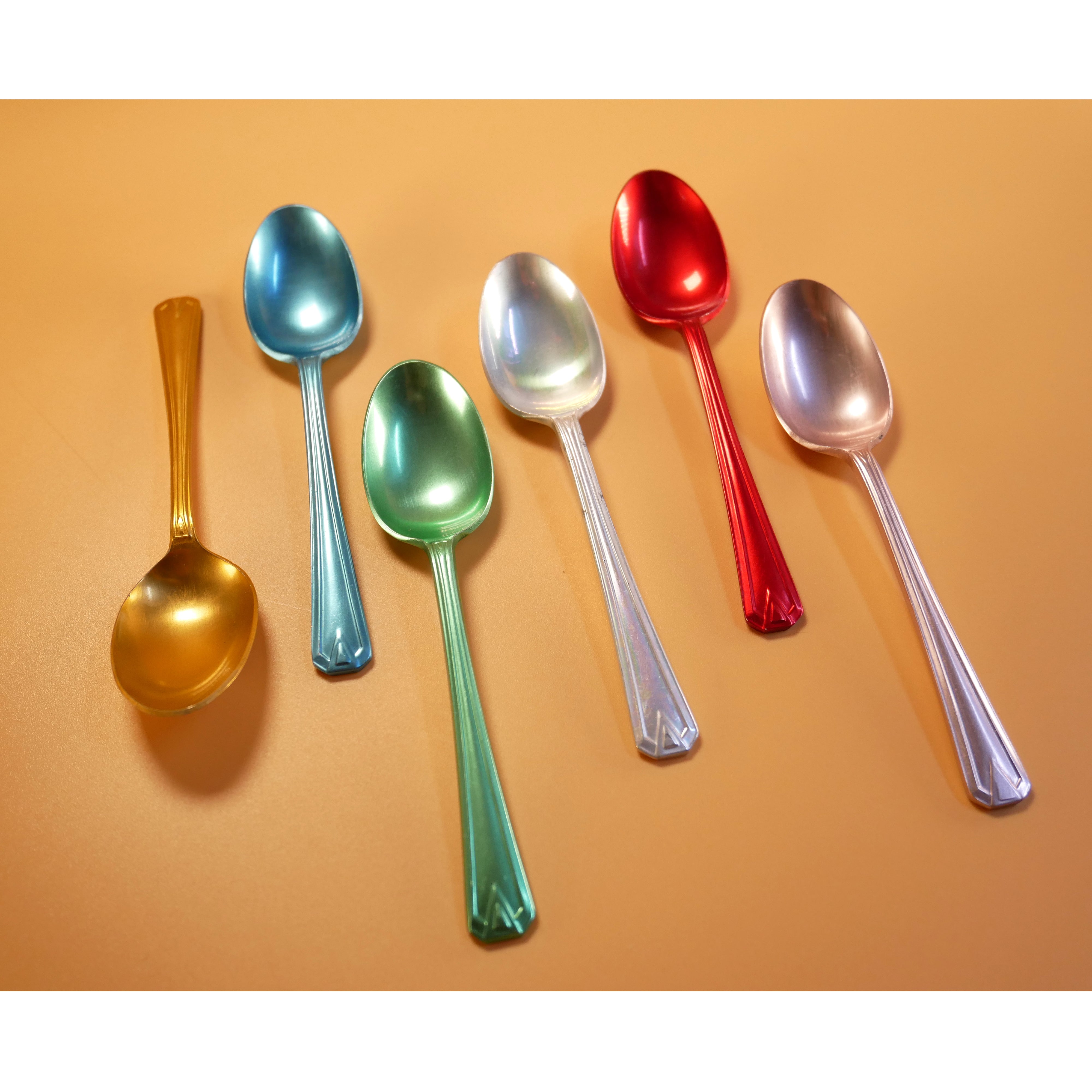 1950's ELKALIFE BOX SET OF COLOURED VINTAGE SPOONS