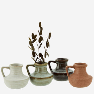 SET OF 4 SMALL STONEWARE VASES