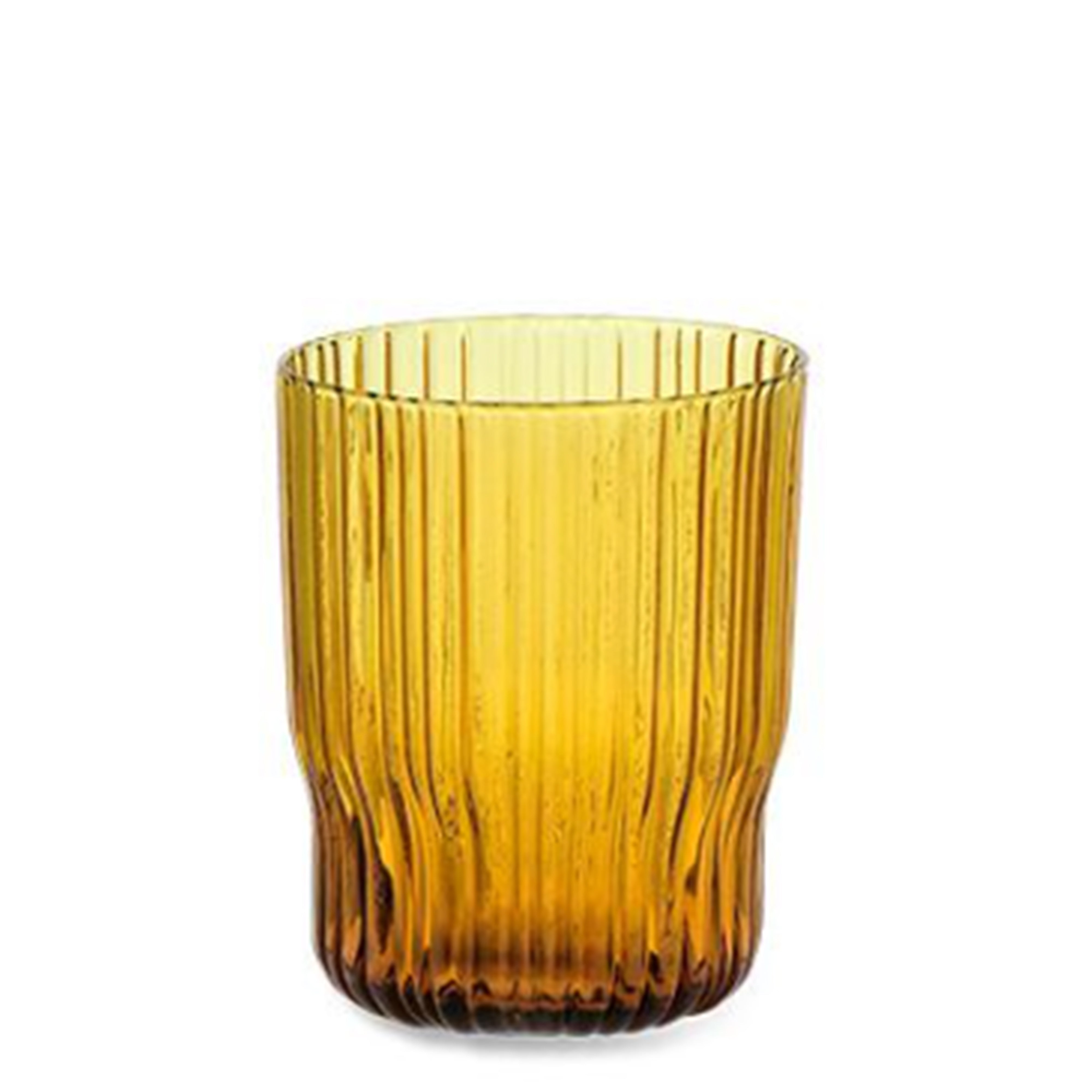 FALI RIBBED AMBER GLASS TUMBLER